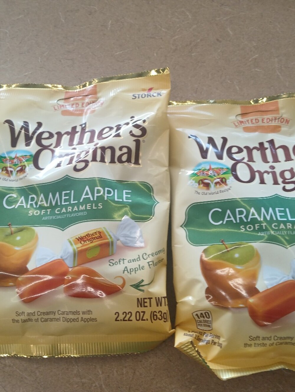 2 bags Limited Edition Werthers Caramel Apple Soft Caramels - Creamy